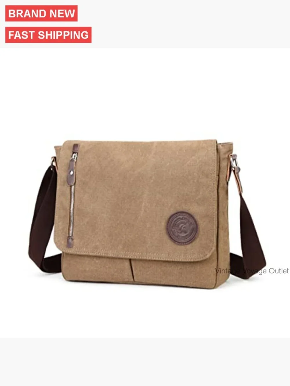 Canvas Messenger Bag Crossbody Shoulder Bag Adjustable Strap 11 Pockets